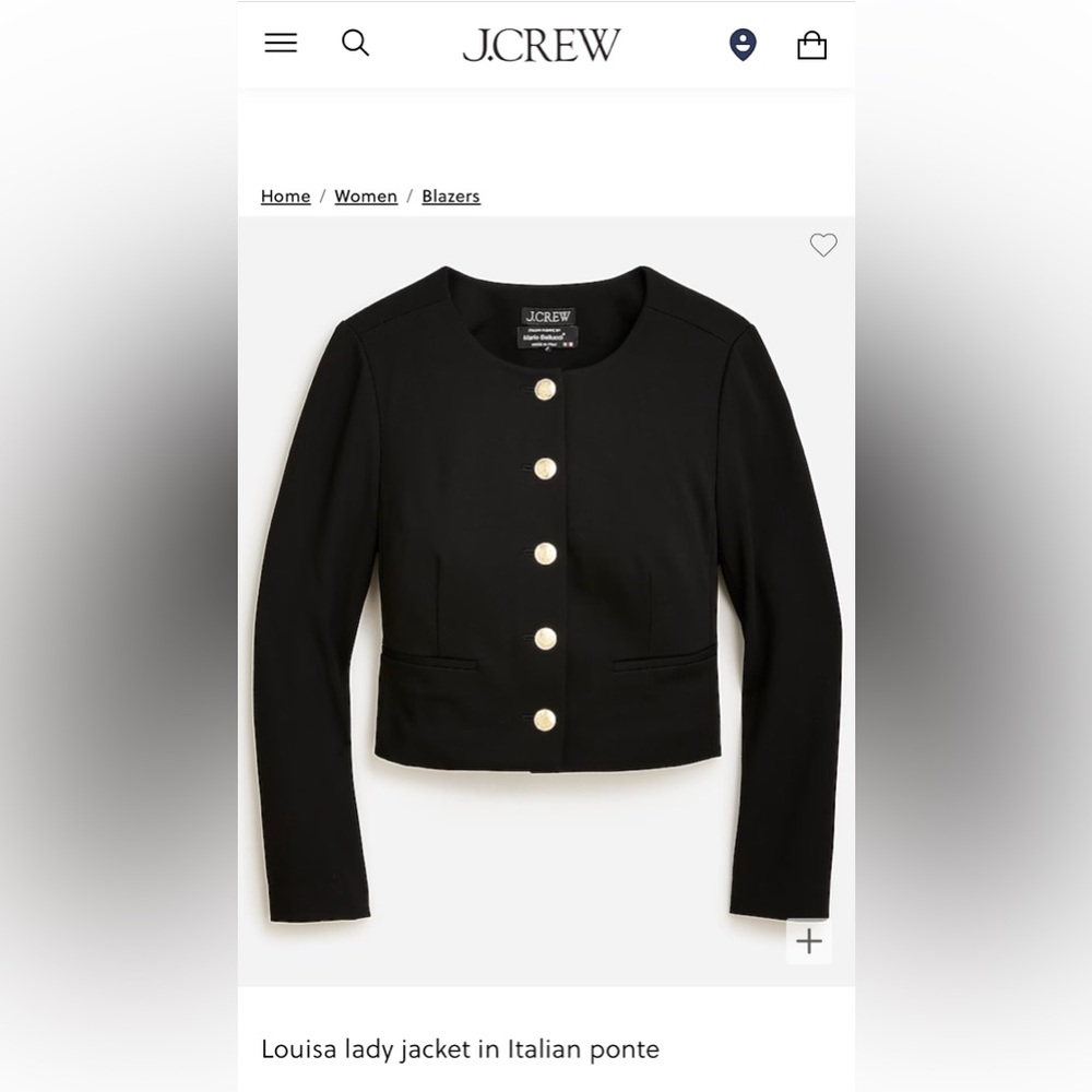 Louisa lady jacket in Italian ponte
J.Crew